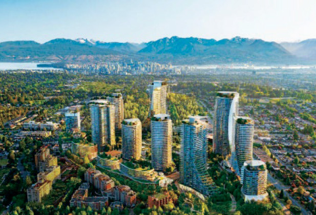 Arial view of vancouver